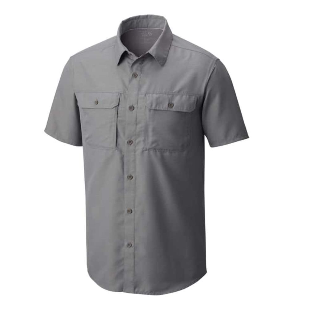 Mountain Hardwear Men's Gray Short Sleeve Button-Up Outdoor Shirt - Small